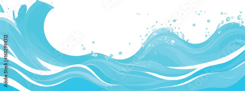 Transparent Abstract Ocean Wave Blue and Green Watercolor Texture Background for Modern Graphic Design