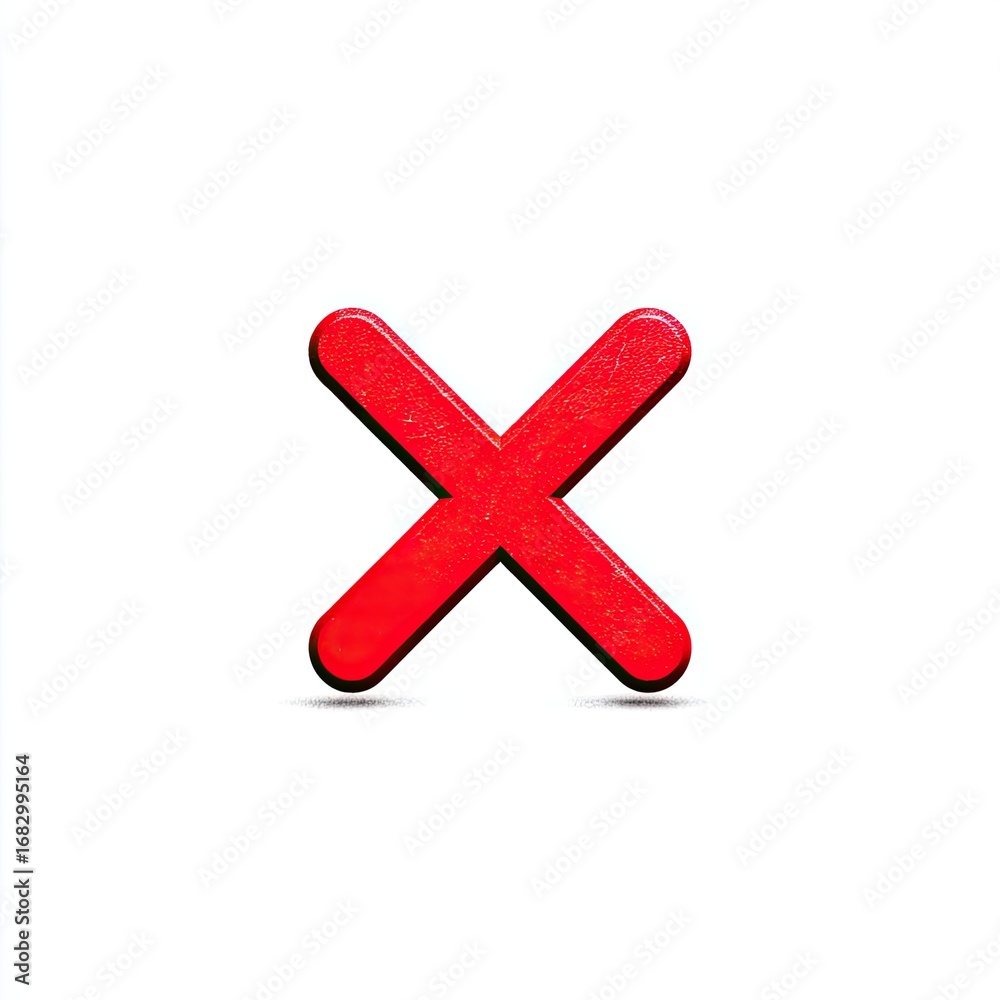 Obraz premium Red X mark, 3D style