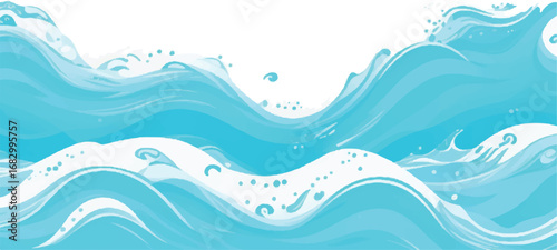 Soft Blue Green Watercolor Ocean Wave Texture Abstract Background for Banner and Artistic Design