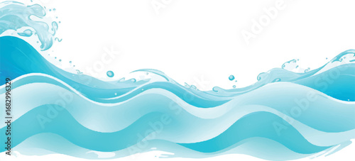 Soft Watercolor Green and Blue Abstract Ocean Wave Background for Digital Design and Banner Graphics