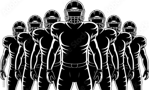 Football, American football, Team, Players, group Vector 