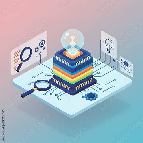 Wallpaper Mural Vibrant Futuristic Innovation Hub with People and Technology Torontodigital.ca