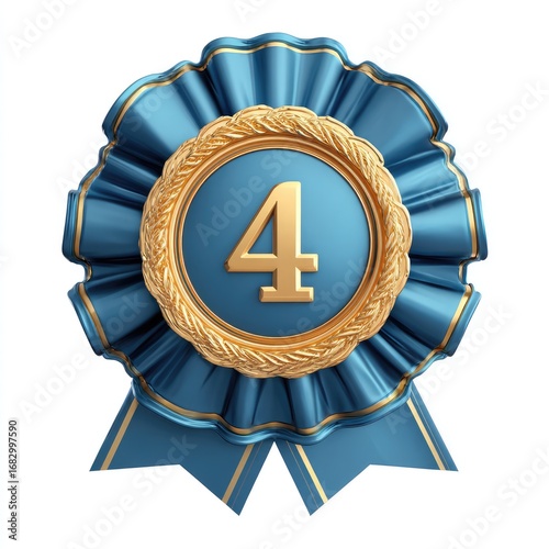 Teal rosette award, 4th place