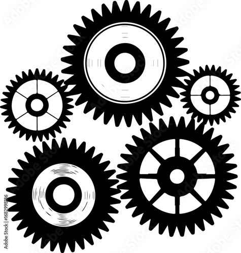 Interlocking Gears Vector Graphics 