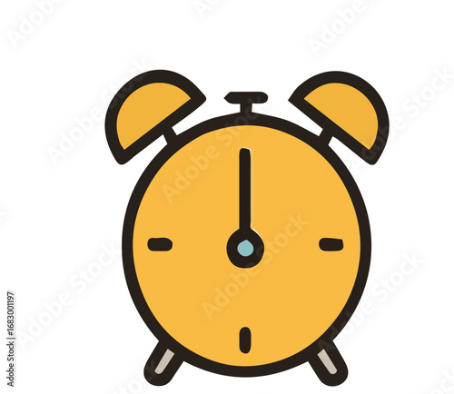 Yellow alarm clock icon for wake-up and schedule.
