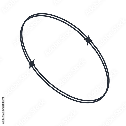 Sleek modern oval shape with subtle arrow accents, representing motion, progress, and connection.