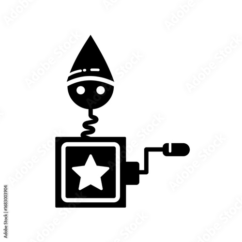 Jack-in-the-box, toy, fun vector icon