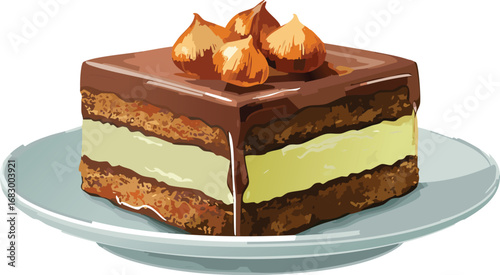 Vector illustration of elegant dessert promoting mindfulness and appreciation for culinary traditions.
