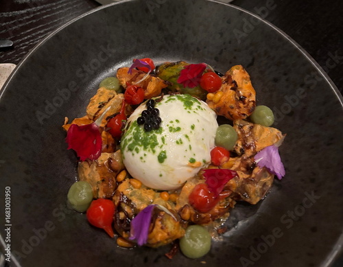 Photography Colourful burrata appetiser