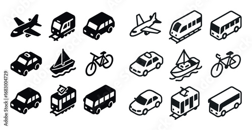 Isometric Transport Icons