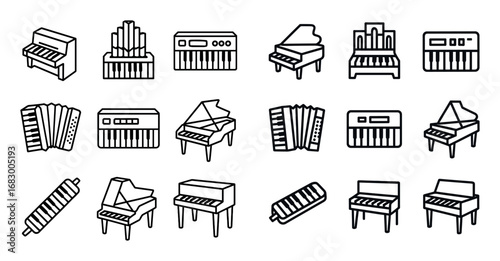 3D Low-Poly Piano Icons