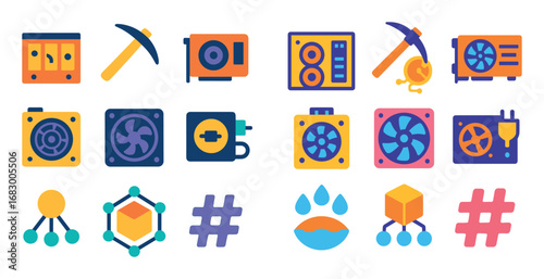Cryptocurrency Mining Icons
