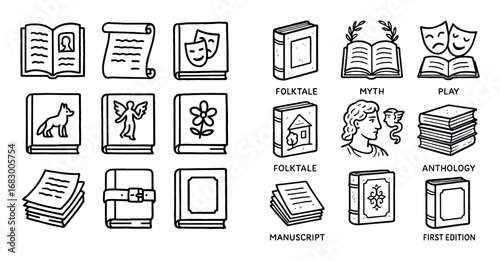 Literature Icons Grid