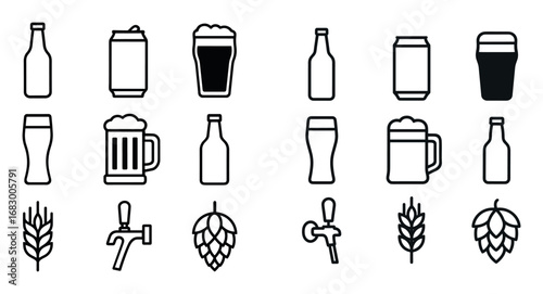 Minimalist Beer Icons