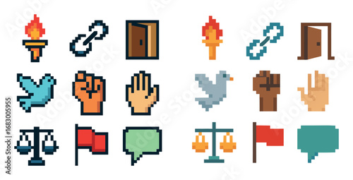 Pixel Art Freedom Icons