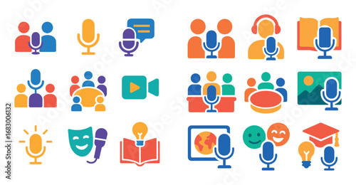 Colorful Podcast Icons