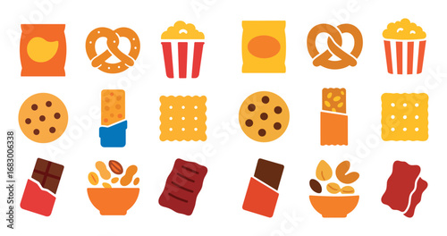 Colorful Snack Icons