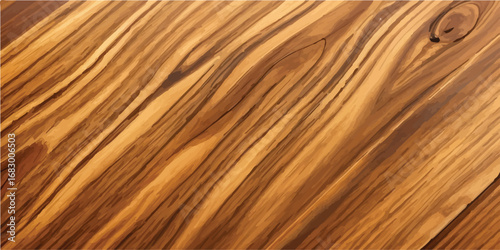 Shiny polished wooden panel with golden brown radiance and smooth natural grain background for warm design  