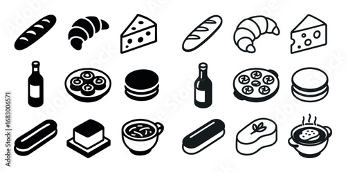 French Cuisine Icons