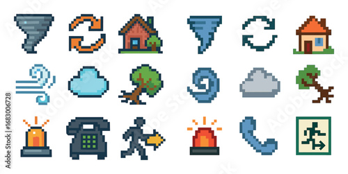 Pixel Tornado Icons