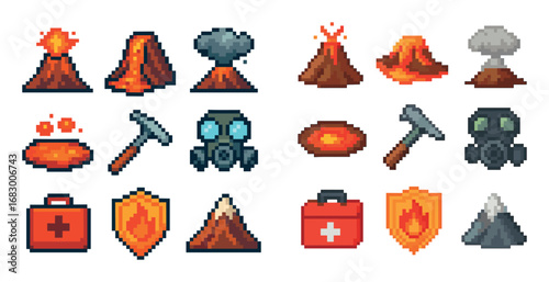 Volcano Icons Grid