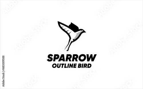 Flying Bird Outline Design Wildlife Feather Graphic Design Silhoutte Black Colored Background Inspiration