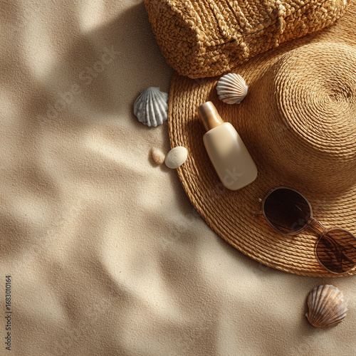 Minimal Beach Vacation Flat Lay 