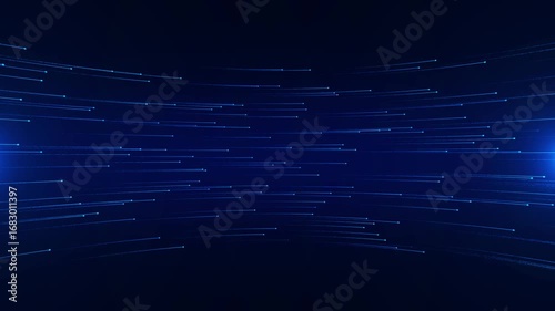 Wallpaper Mural Dynamic bright light flare particles forming curved digital stream. for futuristic tech backgrounds, fast communication visuals, virtual speed motion, innovation concepts, energy transfer effects. Torontodigital.ca