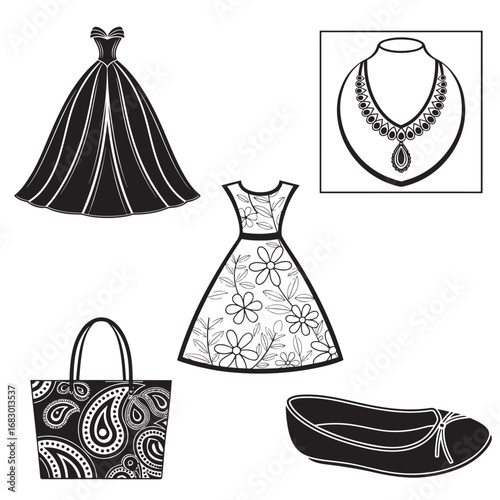 Elegant Attire and Accessories Collection