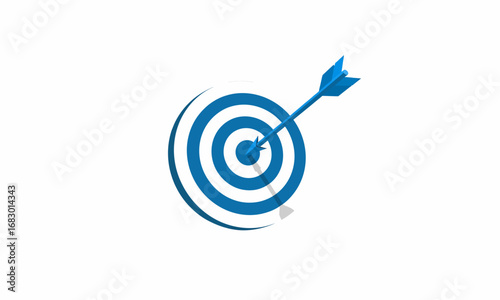 Blue Target with Arrow, Business Focus, Success Icon.