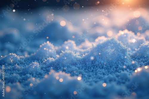 Intricate ice crystals glitter with a frosty, cold sparkle, reflecting light like a million tiny diamonds Perfect for winter, holiday, or fantasy themes , snow, cold