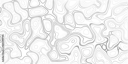 Abstract futuristic background with wavy irregular mapping contour lines
