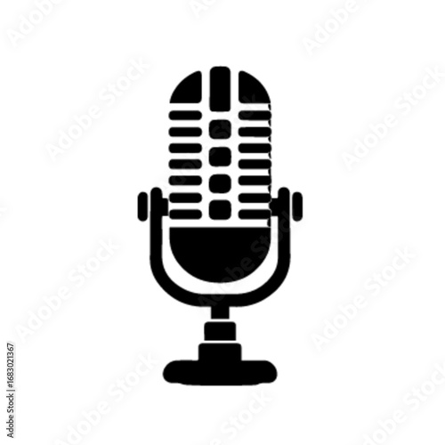 Vintage Retro Studio Microphone Vector Illustration