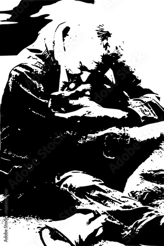 Man in deep thought, head in hands, conveying stress, anxiety, or intense concentration.