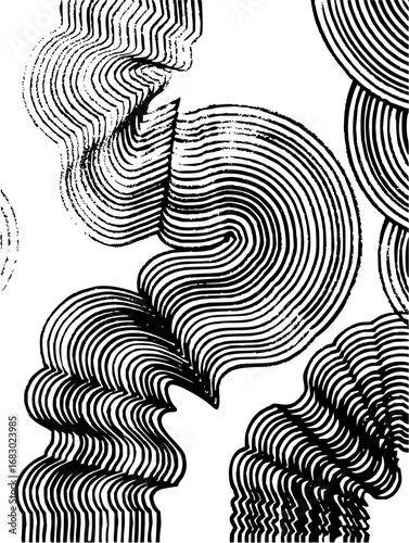 Dynamic abstract organic lines create a bold modern pattern with a textured feel
