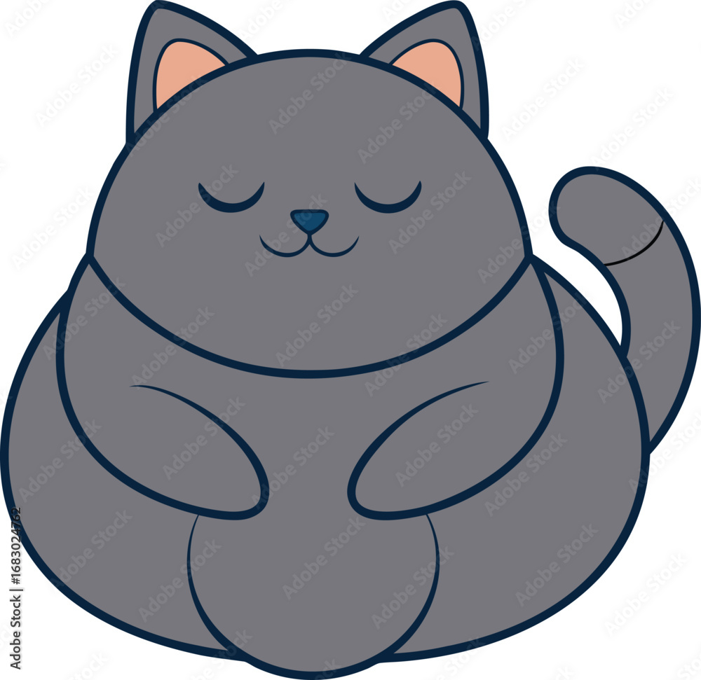 Obraz premium Download this adorable kawaii cat vector illustration. Perfect for adding a touch of cuteness to your designs. This cute kitten graphic is available in vector format.