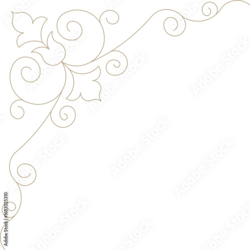 Wallpaper Mural Monoline Indian Motif Decorative Corner	 Torontodigital.ca
