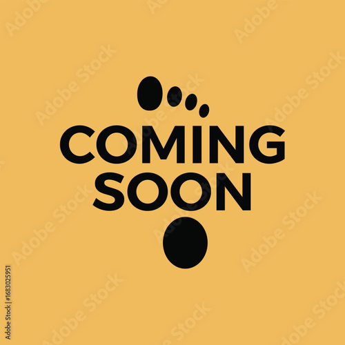 Coming Soon Announcement Template with Modern Dots Design on Golden Background for Marketing Promotion and Advertising