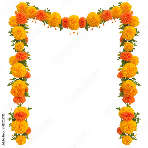 Wallpaper Mural Colorful marigold garland decorates a festive setting for a celebratory event in autumn Torontodigital.ca