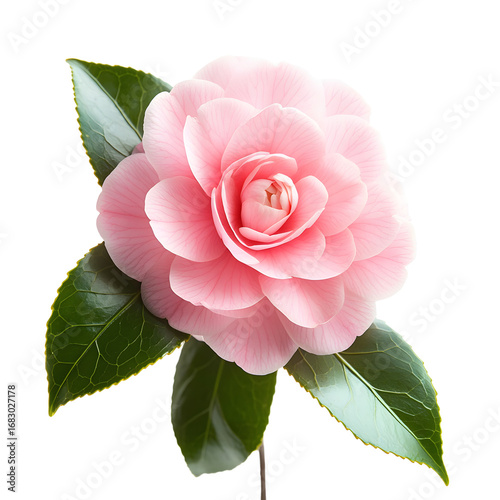 Exquisite Pink Camellia Flower - Floral Beauty Showcase Image