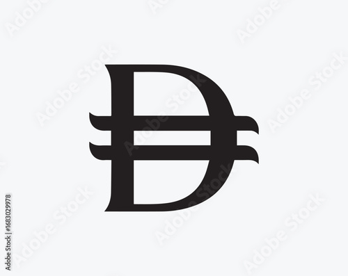UAE Dirham (AED) currency symbol vector icon. Perfect for banking, finance, forex trading, accounting, and business use. Editable EPS design for print, web, and mobile applications