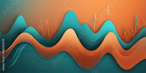 Vibrant abstract painting with swirling blue and gold hues