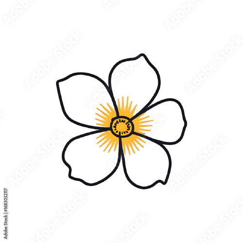Black and Gold Flower Illustration: Simple Floral Design, Botanical Art, Elegant Minimalist Graphic, Dark Background, Vector Flower,  Floral Element, Nature-Inspired Artwork