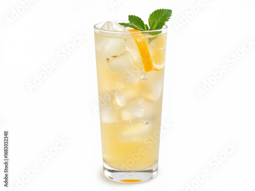 Wallpaper Mural Ginger lemonade Refreshing cocktail with ice, lemon, and mint garnish in glass   Torontodigital.ca