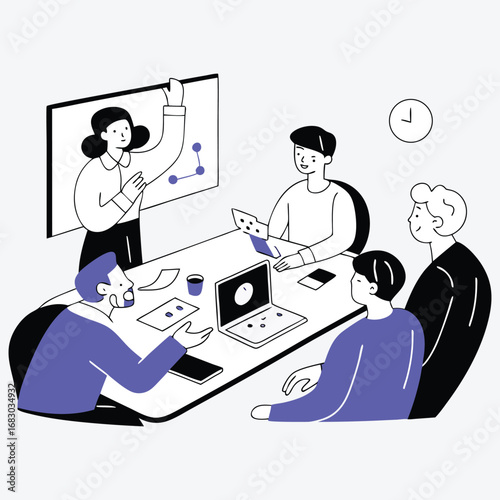 Flat UI Conference Call Symbol Icon