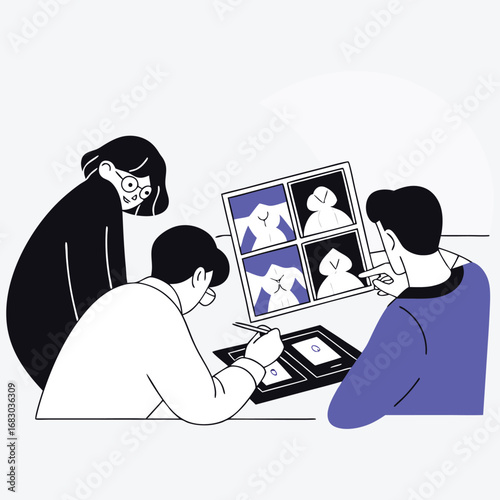 Group Conference Call Vector