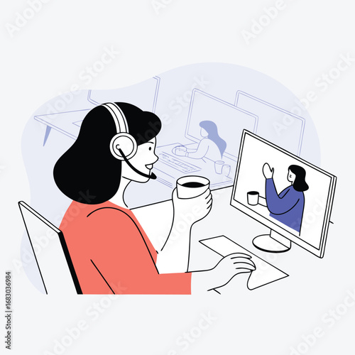 Business Conference Call Vector