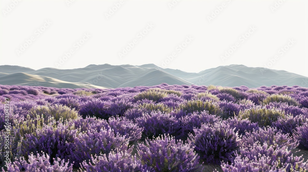 Obraz premium Lavender field with mountain backdrop