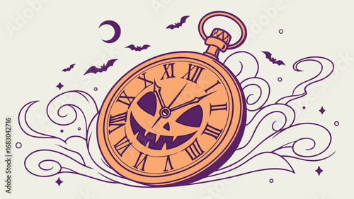 Halloween Pocket Watch Shows Time's Passing