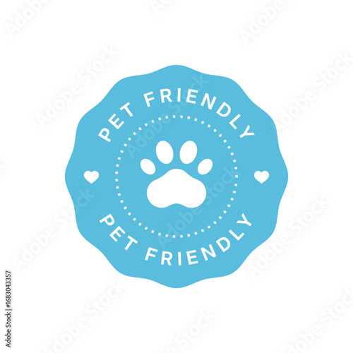 Animal friendly approval seal round vector badge